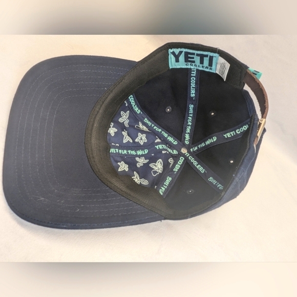 YETI Coolers "Built for the Wild" Strapback Adjustable Blue Ball Cap - Picture 3 of 6